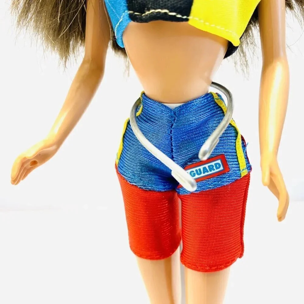 MATTEL BARBIE Doll Brunette Hair Brown Eyes Lifeguard 2 Piece Outfit 12" Tall - Picture 10 of 13